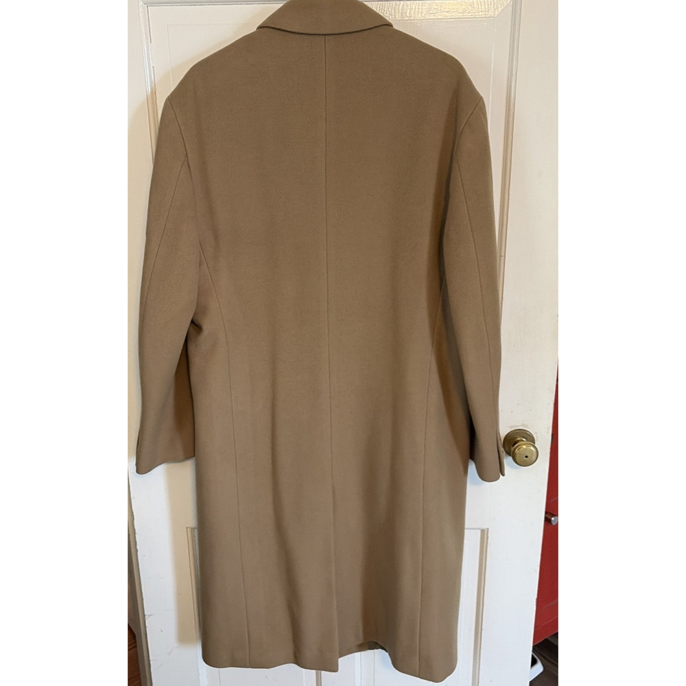 Vintage London Fog Mens 44 Long Wool Overcoat Tan Classic City Office Business - Picture 5 of 16
